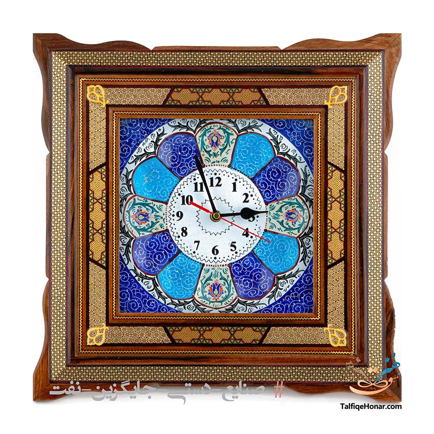 Mina wall clock with khatam frame