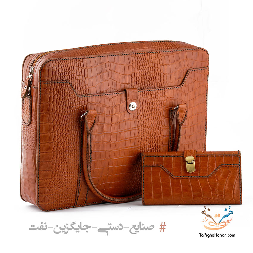 Crocodile design Women leather bag set