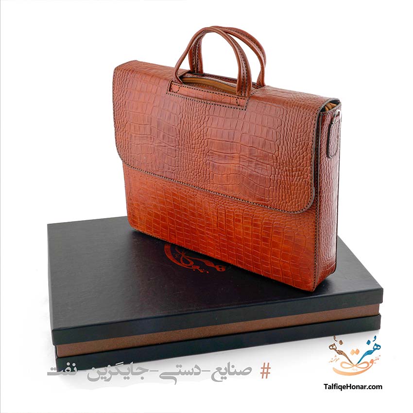 Crocodile design men leather bag set