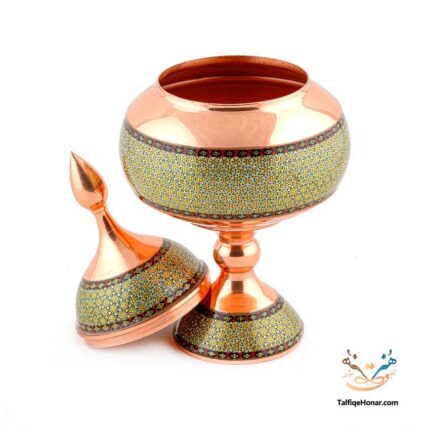 Khatam Kari (Inlay Artwork) copper based candyJar, size: 30