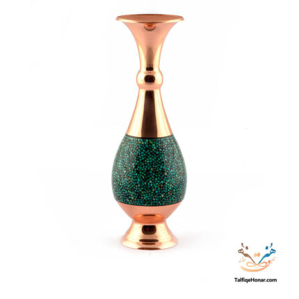 Copper based Turquoise inlaid Flower Pot, Size: 25