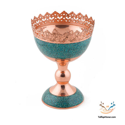 Copper based Turquoise inlaid Serving bowl, size: 30